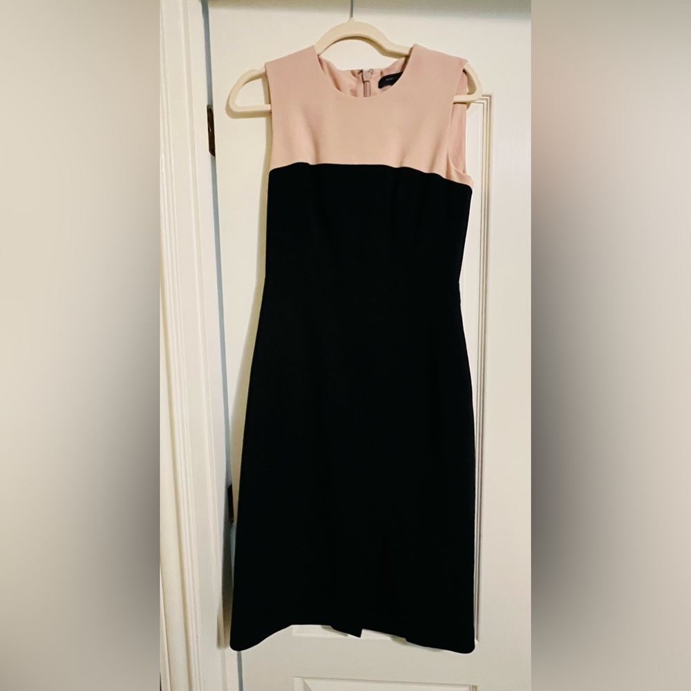 BCBGMaxAzria Black and Pink Strapless Dress